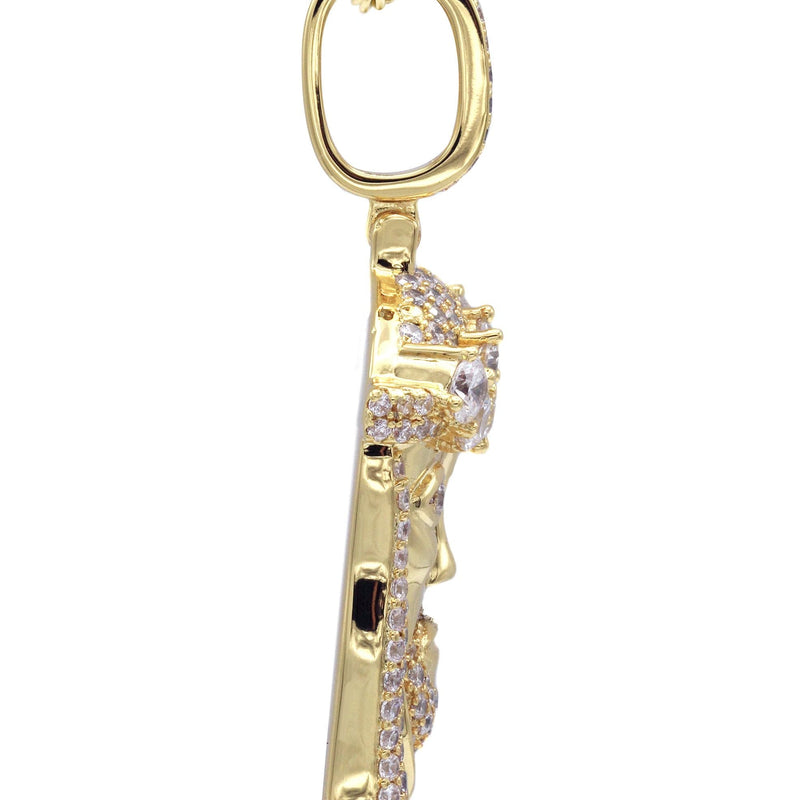Gold Plated Rope Chain & Jesus Head Pendant | Appx. 26.7 Grams