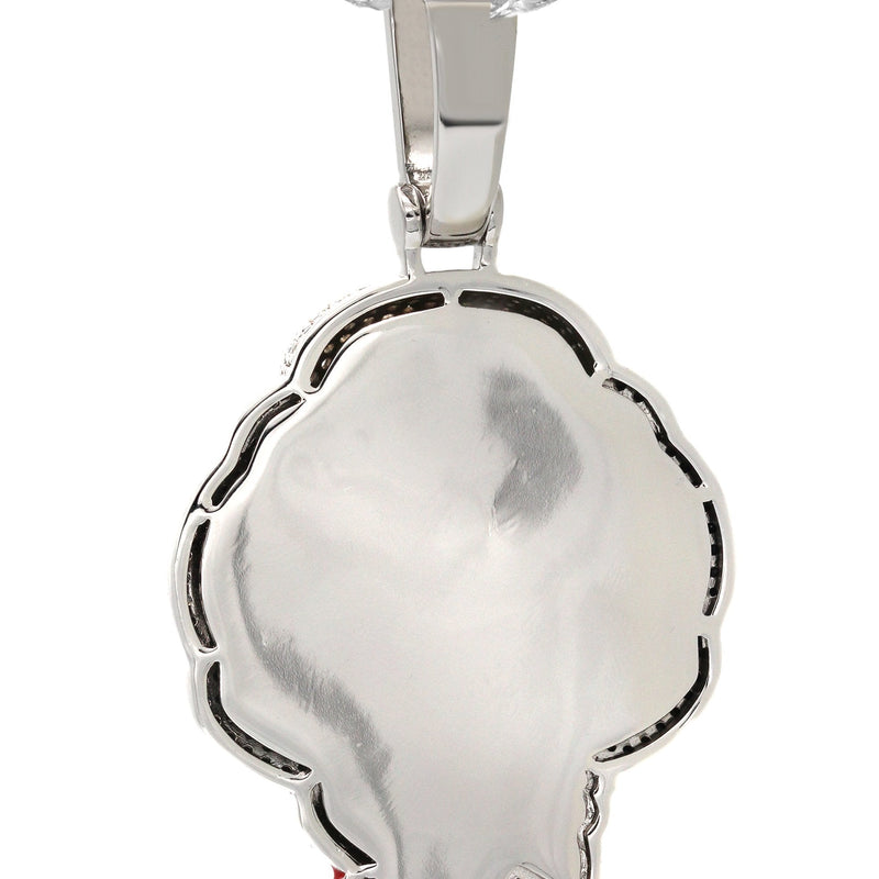 White Gold Plated Cuban Link Chain & Jigsaw Pendant | Appx. 25 Grams