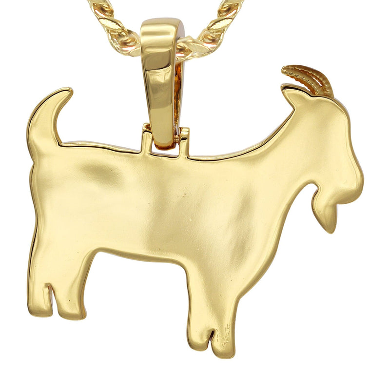 Gold Plated Cuban Link Chain & Goat Pendant | Appx. 14.5 Grams