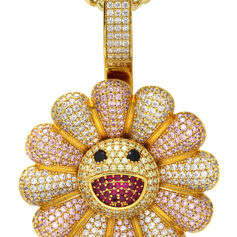 Gold Plated Franco Link Chain & Murakami Spinner Pendant | Appx. 30.8 Grams