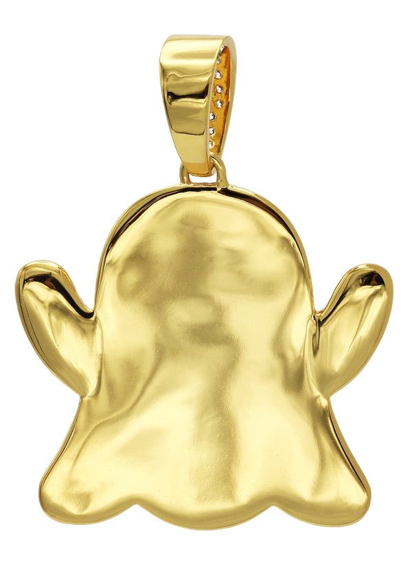 Gold Plated Ghost Emoji Pendant | 18.2 Grams