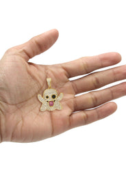 Gold Plated Ghost Emoji Pendant | 18.2 Grams