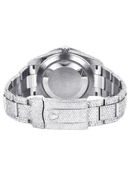 Diamond Iced Out Rolex Datejust 41 | 25 Carats Of Diamonds | Red Black Roman Numeral Dial | Two Row | Oyster Band