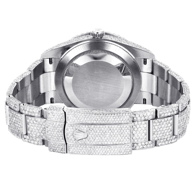 Diamond Iced Out Rolex Datejust 41 | 25 Carats Of Diamonds | Custom Diamond Dial | Two Row | Oyster Band
