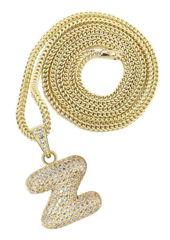 10K Yellow Gold Bubble Letter 