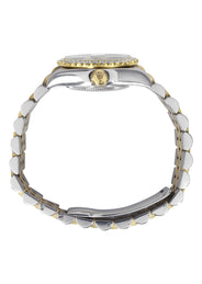 Womens Diamond Gold Hidden Clasp Rolex Watch | 1 Carat Bezel | 26Mm | Blue Mother of Pearl Dial | Jubilee Band | Model 179173