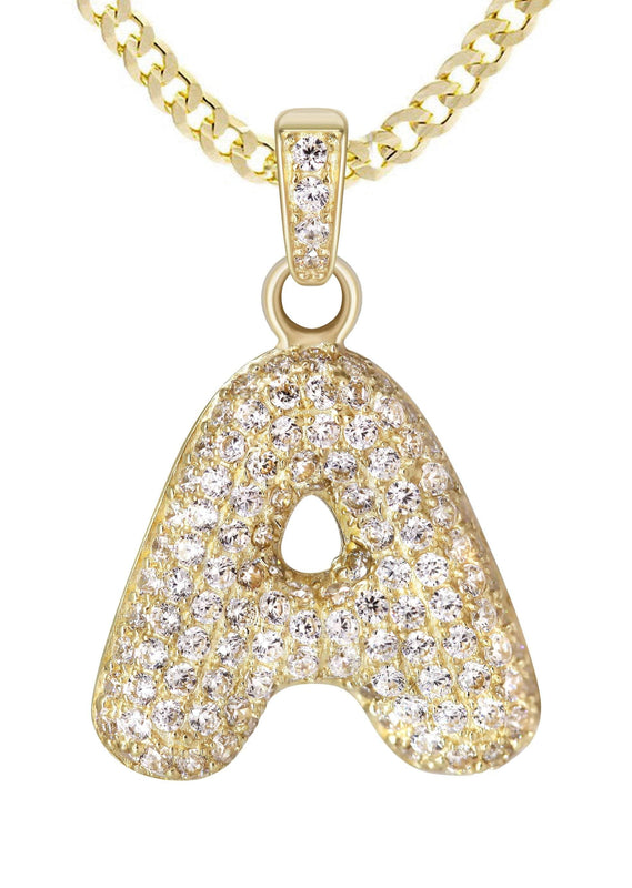 10K Yellow Gold Bubble Letter 