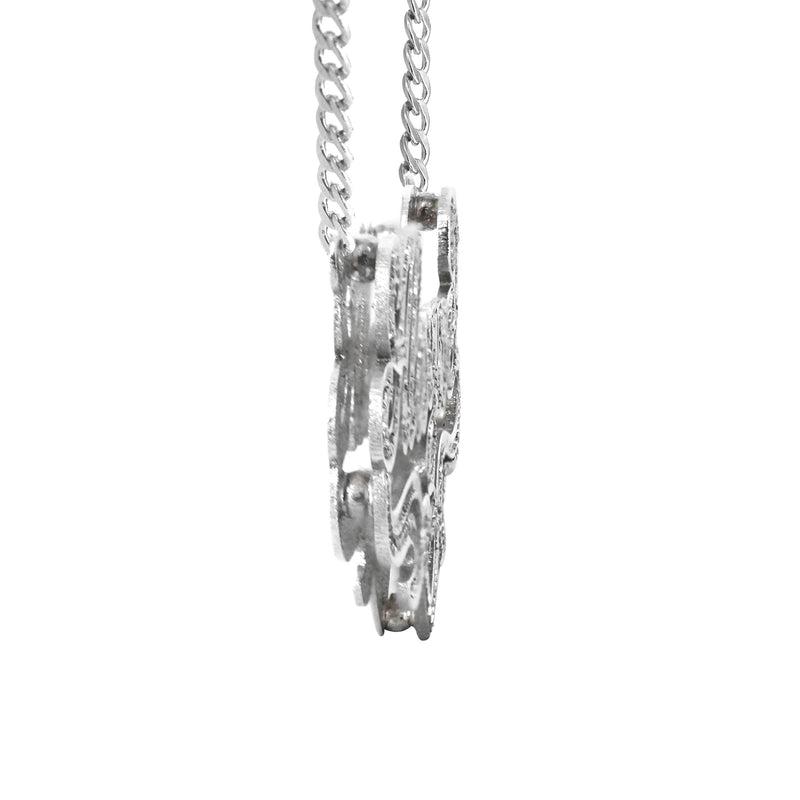 14K White Gold with Diamonds Name Plate Necklace | Style #11