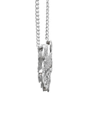 14K White Gold with Diamonds Name Plate Necklace | Style #11