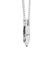 14K White Gold  Full Diamond Name Plate Necklace | Style #25