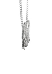 14K White Gold Diamond Cut Name Plate Necklace | Style #37