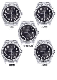 Diamond Mens Rolex Datejust Watch 16200 | 36 MM | Custom Arabic Diamond Dial | Oyster Band | Diamond Bezel