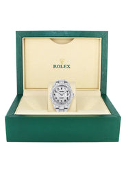 Womens Diamond Iced Out Rolex Datejust 41 | 25 Carats Of Diamonds | Custom Arabic Diamond Dial | Two Row | Oyster Band