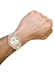 Rolex Datejust II Watch | 41 MM | 18K Yellow Gold & Stainless Steel | Custom Pearl Arabic Dial | Oyster Band