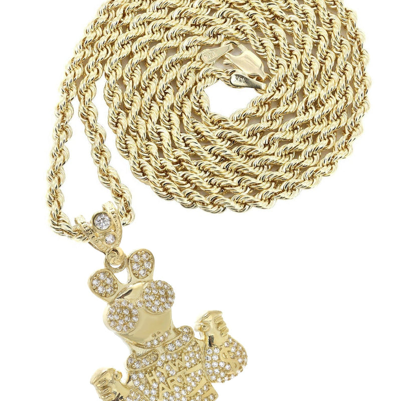 10K Yellow Gold Ace Of Spades Necklace | Appx. 18 Grams