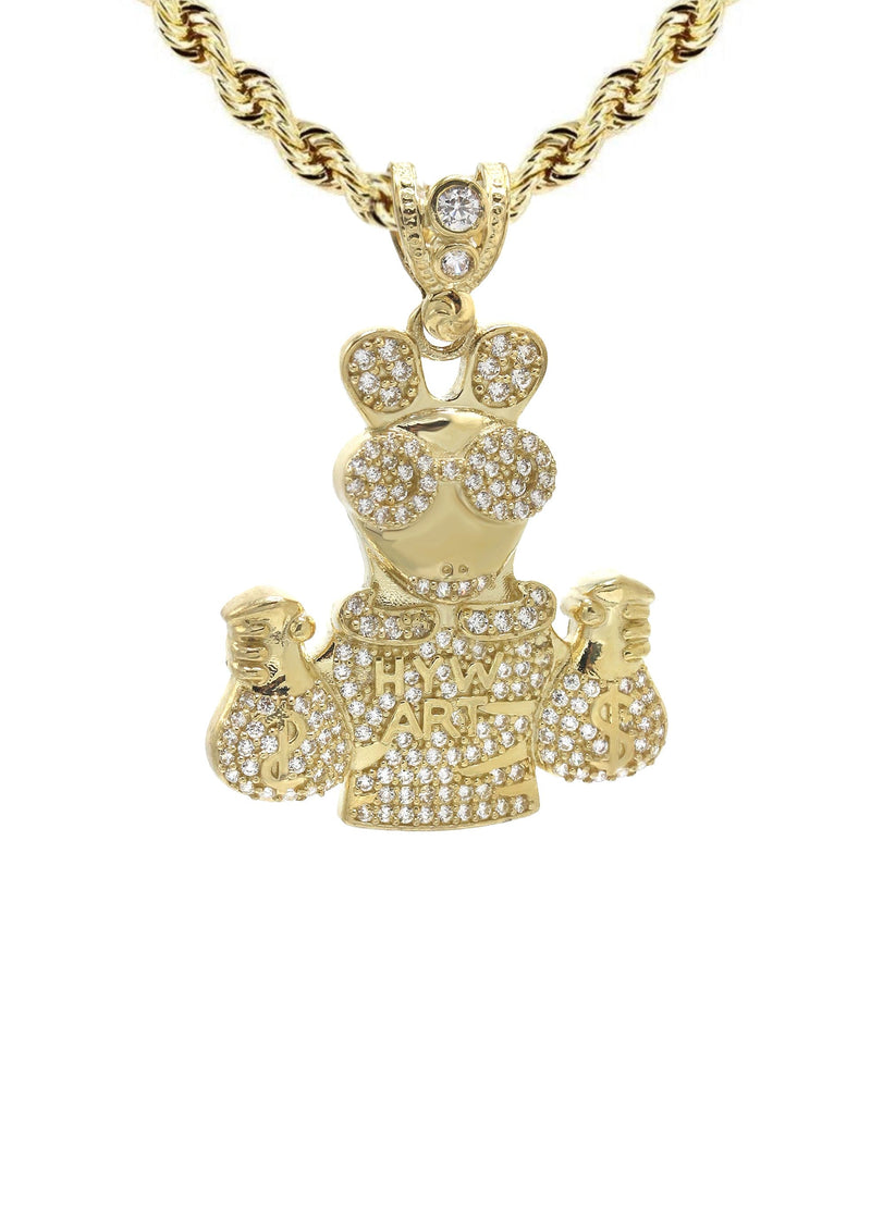 10K Yellow Gold Ace Of Spades Necklace | Appx. 18 Grams
