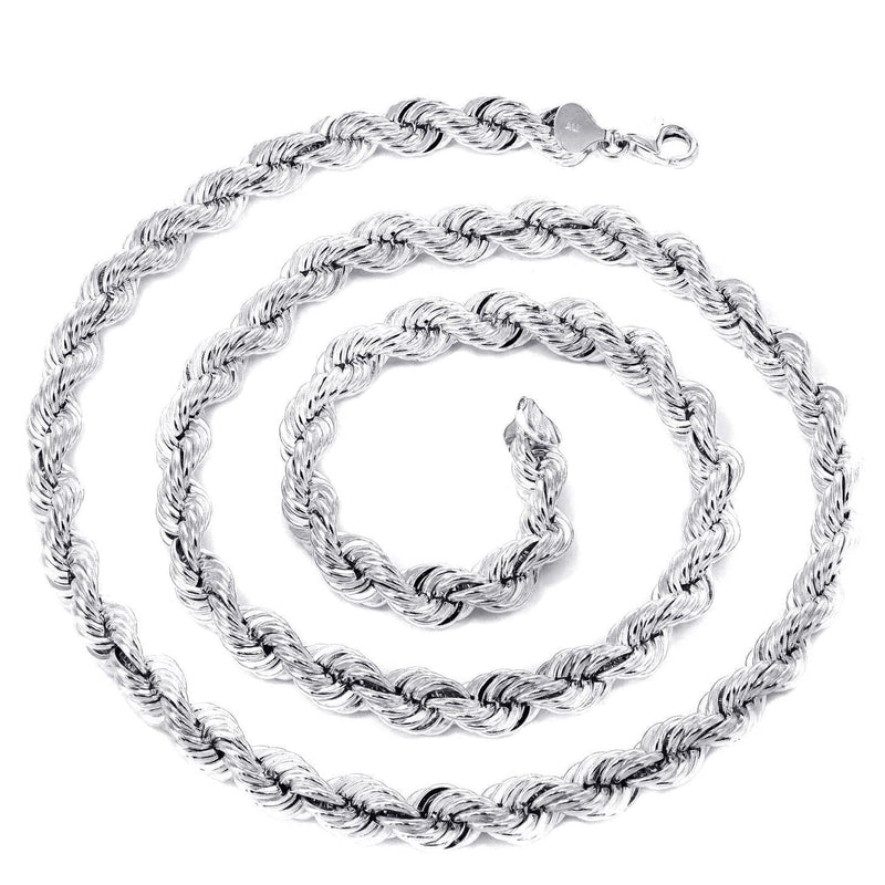 Solid Rope Chain - 14K White Gold Chain