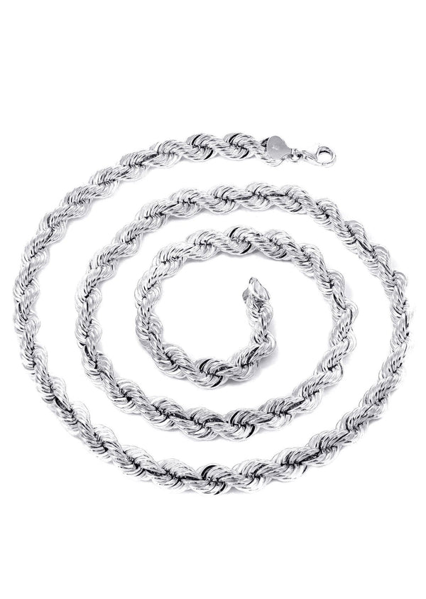 Solid Rope Chain - 14K White Gold Chain