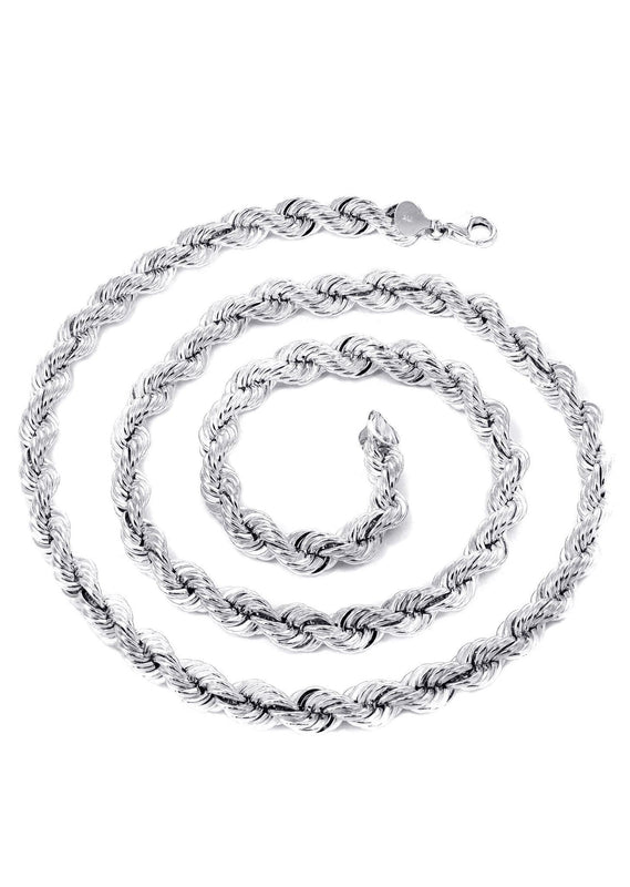Solid Rope Chain - 14K White Gold Chain