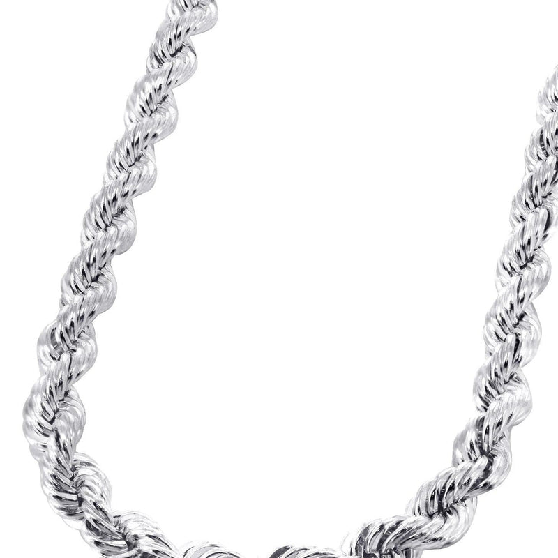 Solid Rope Chain - 14K White Gold Chain
