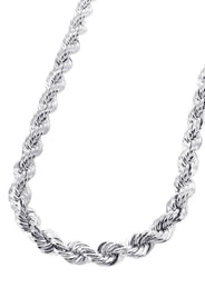 Solid Rope Chain - 14K White Gold Chain