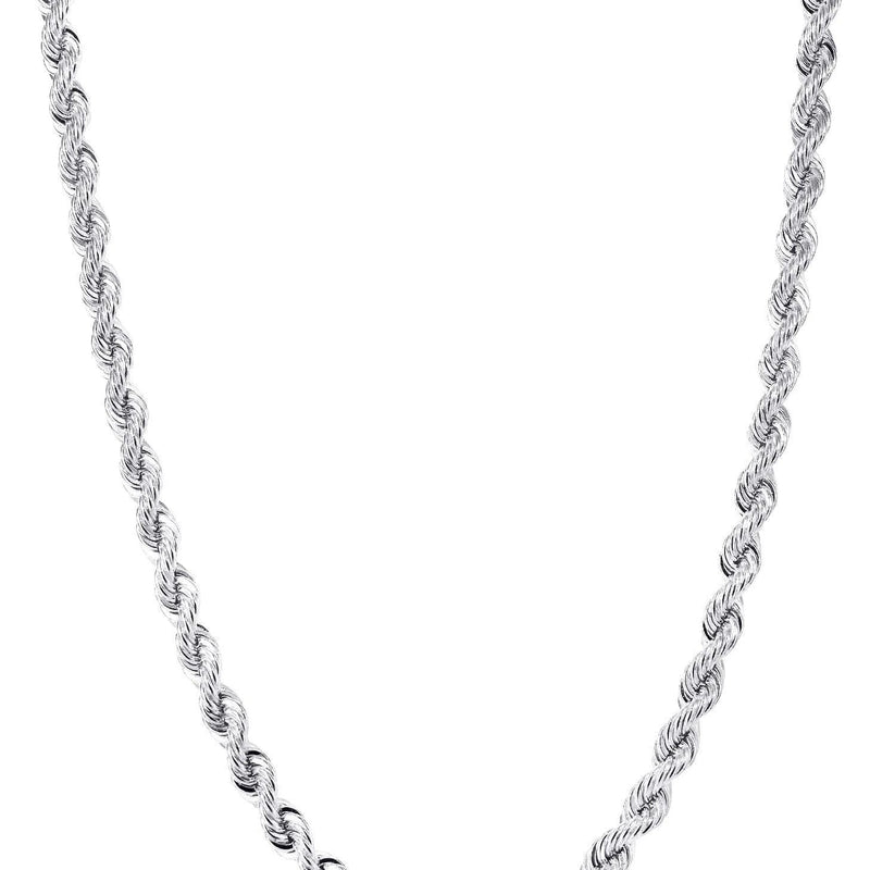 Solid Rope Chain - 14K White Gold Chain