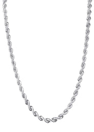 Solid Rope Chain - 14K White Gold Chain