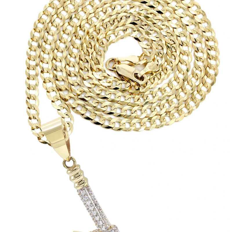 10K Yellow Gold Axe Necklace | Appx. 13.8 Grams
