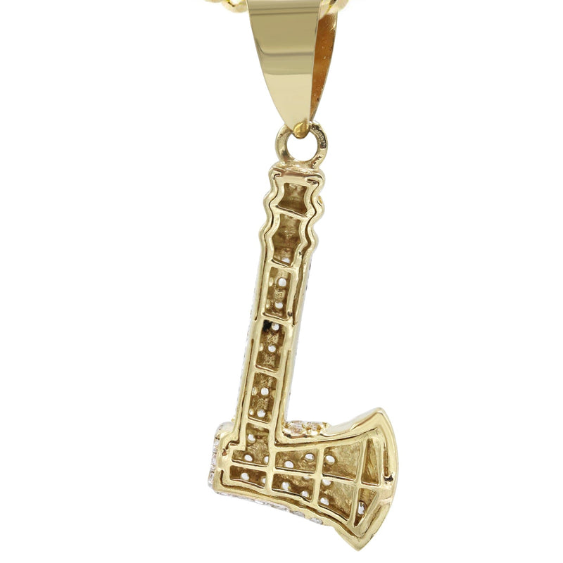 10K Yellow Gold Axe Necklace | Appx. 13.8 Grams