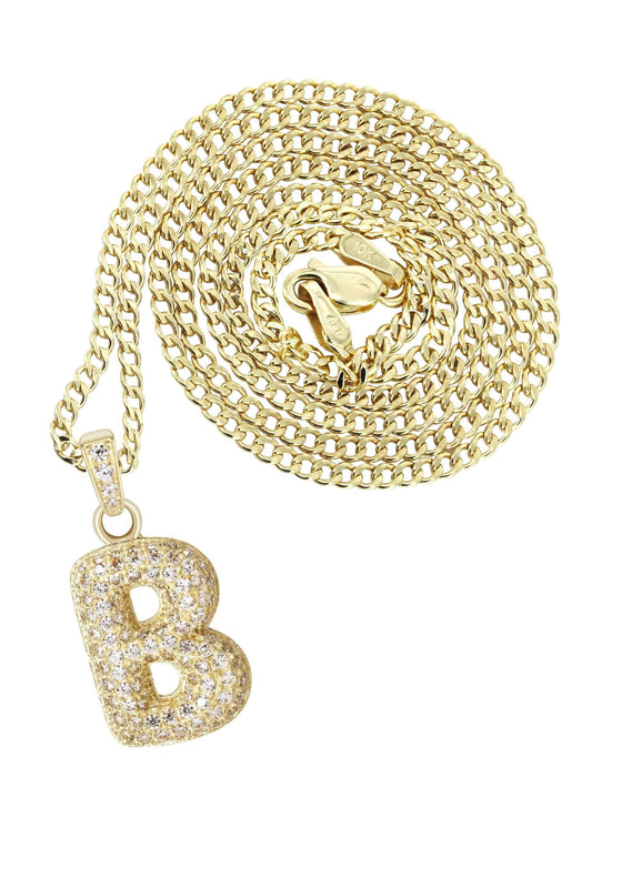 10K Yellow Gold Bubble Letter 