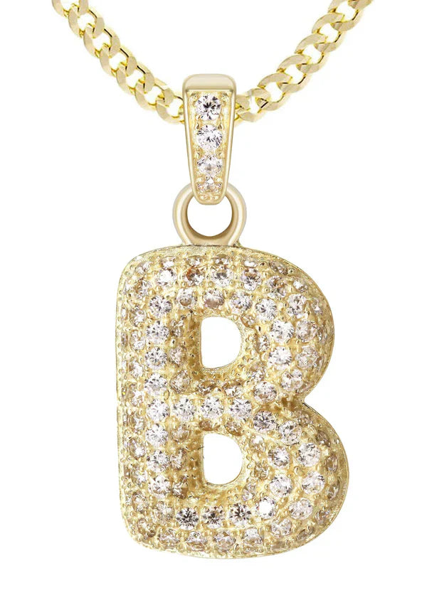10K Yellow Gold Bubble Letter 