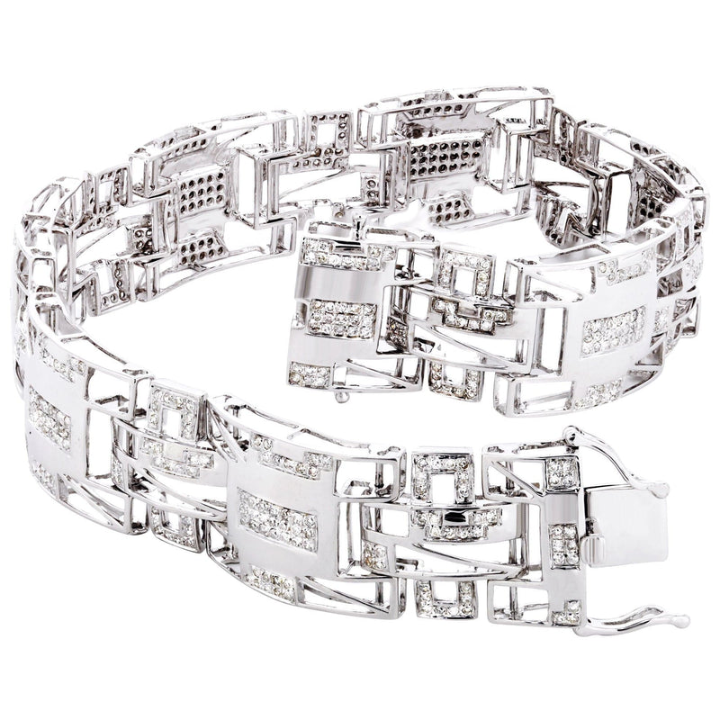 Mens Diamond Bracelet White Gold| 1.85 Carats| 25.78 Grams
