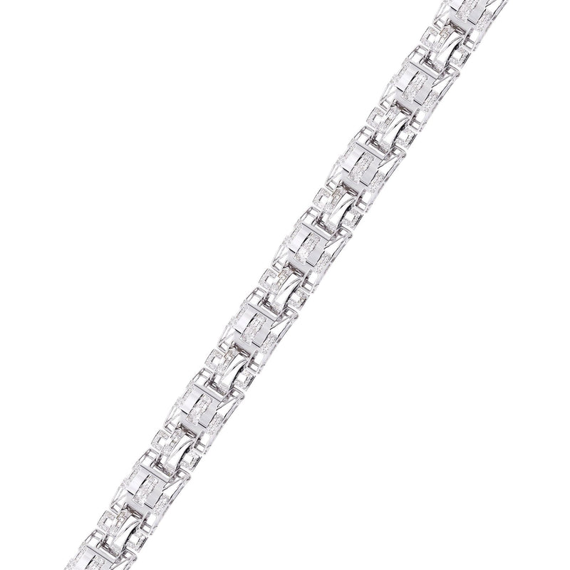 Mens Diamond Bracelet White Gold| 1.85 Carats| 25.78 Grams
