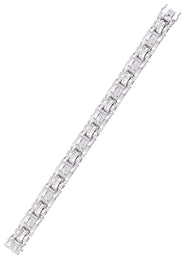 Mens Diamond Bracelet White Gold| 1.85 Carats| 25.78 Grams