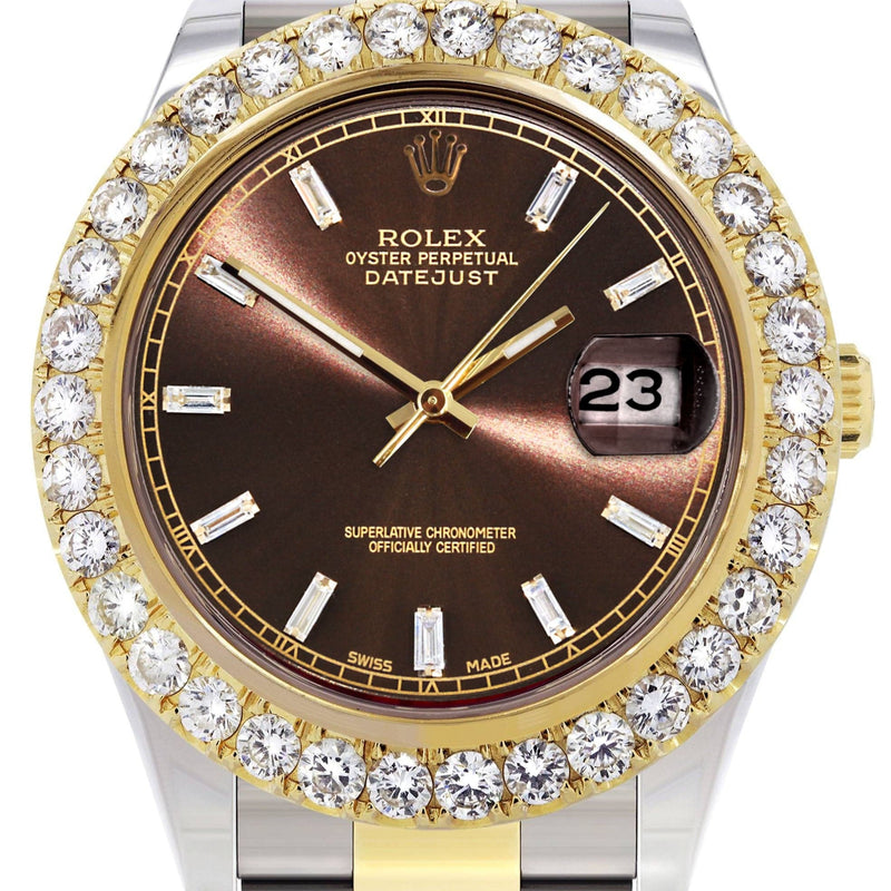 Rolex Datejust II Watch | 41 MM | 18K Yellow Gold & Stainless Steel | Custom Morocco Brown Dial | Oyster Band