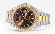 Rolex Datejust II Watch | 41 MM | 18K Yellow Gold & Stainless Steel | Custom Morocco Brown Dial | Oyster Band