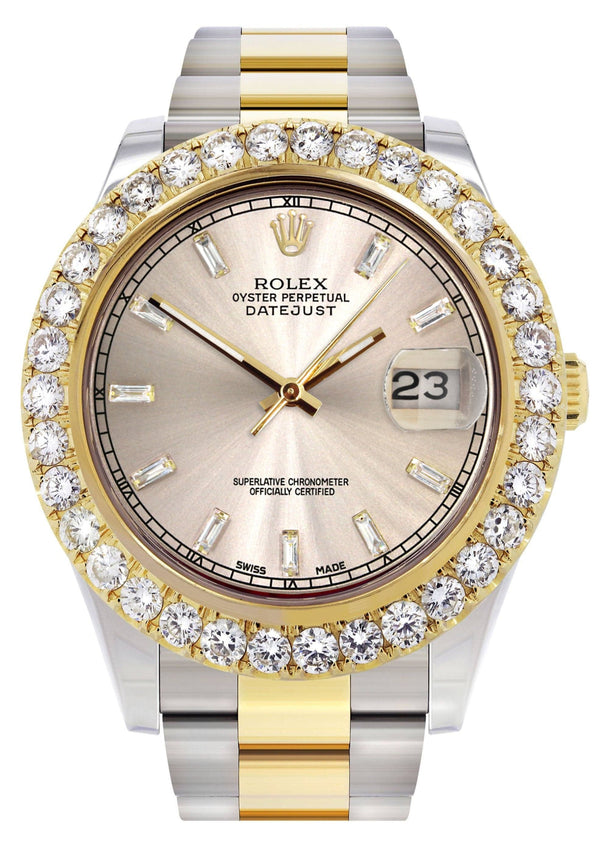 Rolex Datejust II Watch | 41 MM | 18K Yellow Gold & Stainless Steel | Custom Dawn Pink Dial | Oyster Band