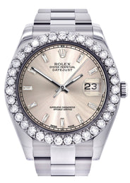 Rolex Datejust II Watch | 41 MM | Custom Dawn Pink Dial | Oyster Band