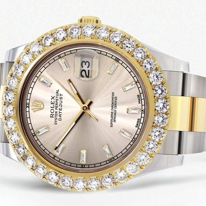 Rolex Datejust II Watch | 41 MM | 18K Yellow Gold & Stainless Steel | Custom Dawn Pink Dial | Oyster Band