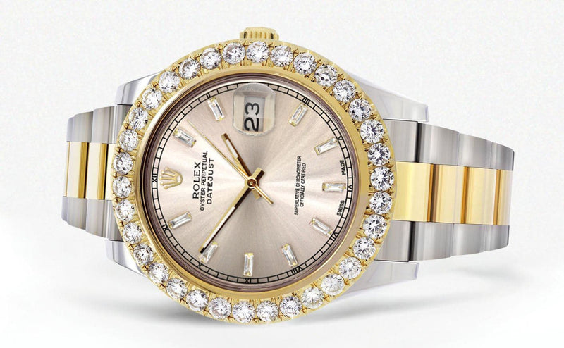 Rolex Datejust II Watch | 41 MM | 18K Yellow Gold & Stainless Steel | Custom Dawn Pink Dial | Oyster Band