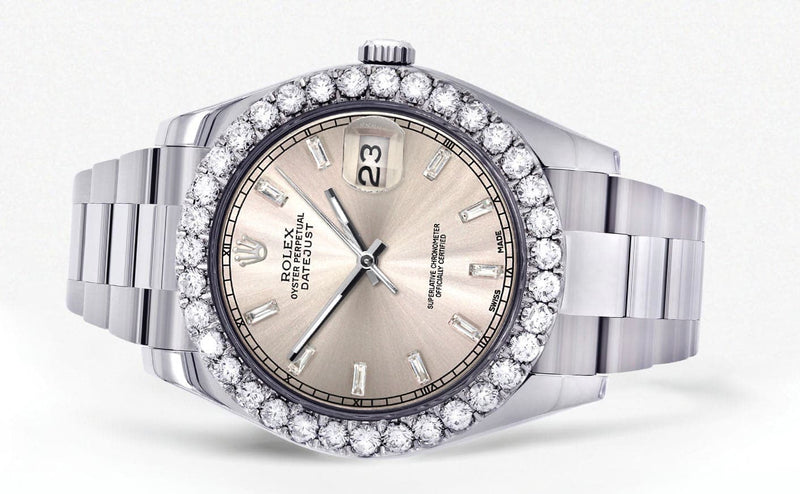 Rolex Datejust II Watch | 41 MM | Custom Dawn Pink Dial | Oyster Band