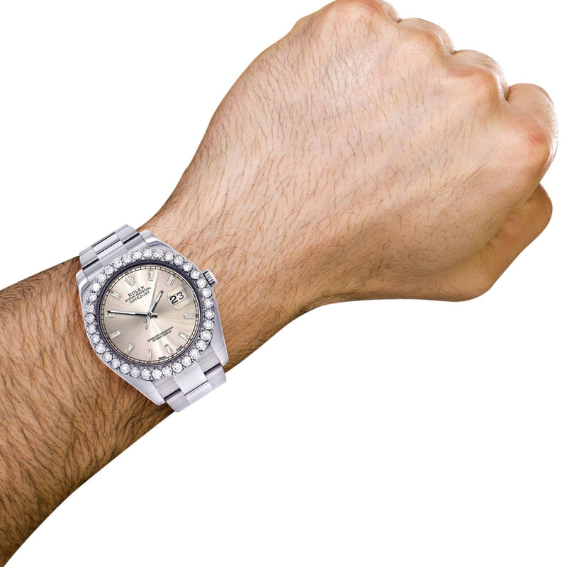 Rolex Datejust II Watch | 41 MM | Custom Dawn Pink Dial | Oyster Band
