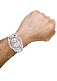Diamond Iced Out Rolex Datejust 41 | 25 Carats Of Diamonds | Dawn Pink Diamond Dial | Two Row | Jubilee Band