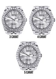 Rolex Datejust 41 Watch | 41 MM | Custom Silver Baguette Diamond Dial | Jubilee Band