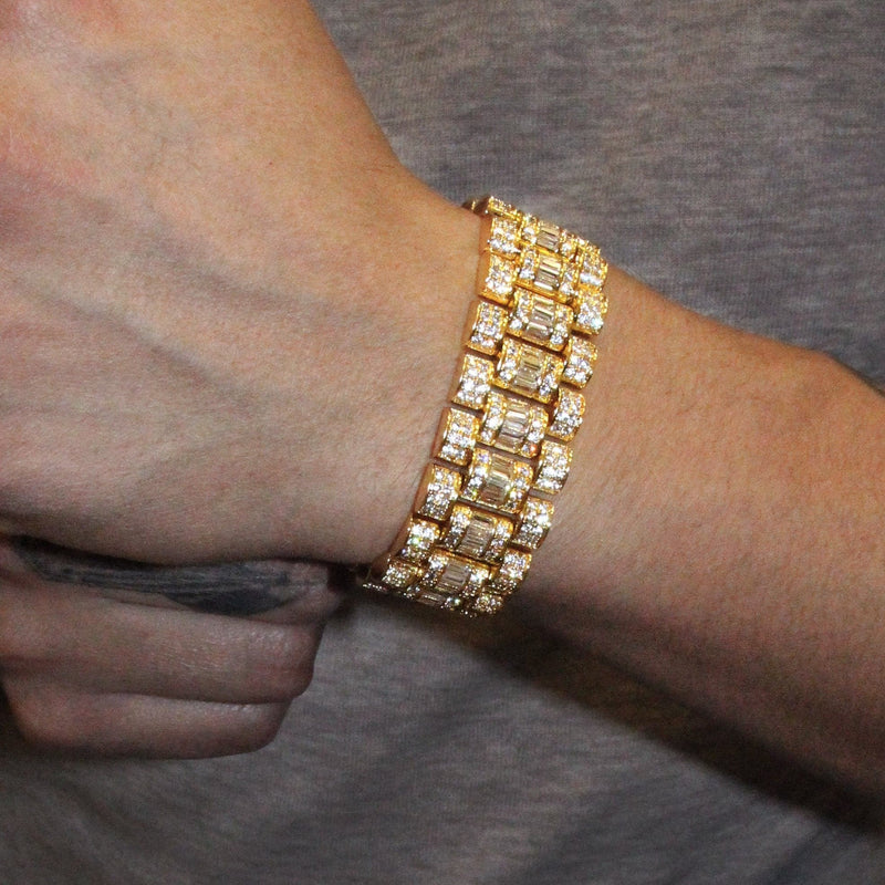 Baguette Presidential Bracelet Gold Plated