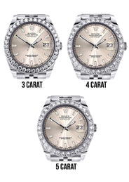 Rolex Datejust 41 Watch | 41 MM | Custom Crème Baguette Diamond Dial | Jubilee Band