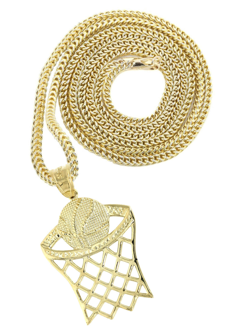 10K Yellow Gold Basketball Necklace | Appx. 14.7 Grams