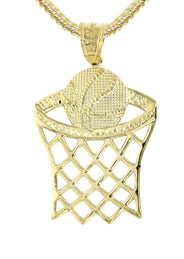 10K Yellow Gold Basketball Necklace | Appx. 14.7 Grams