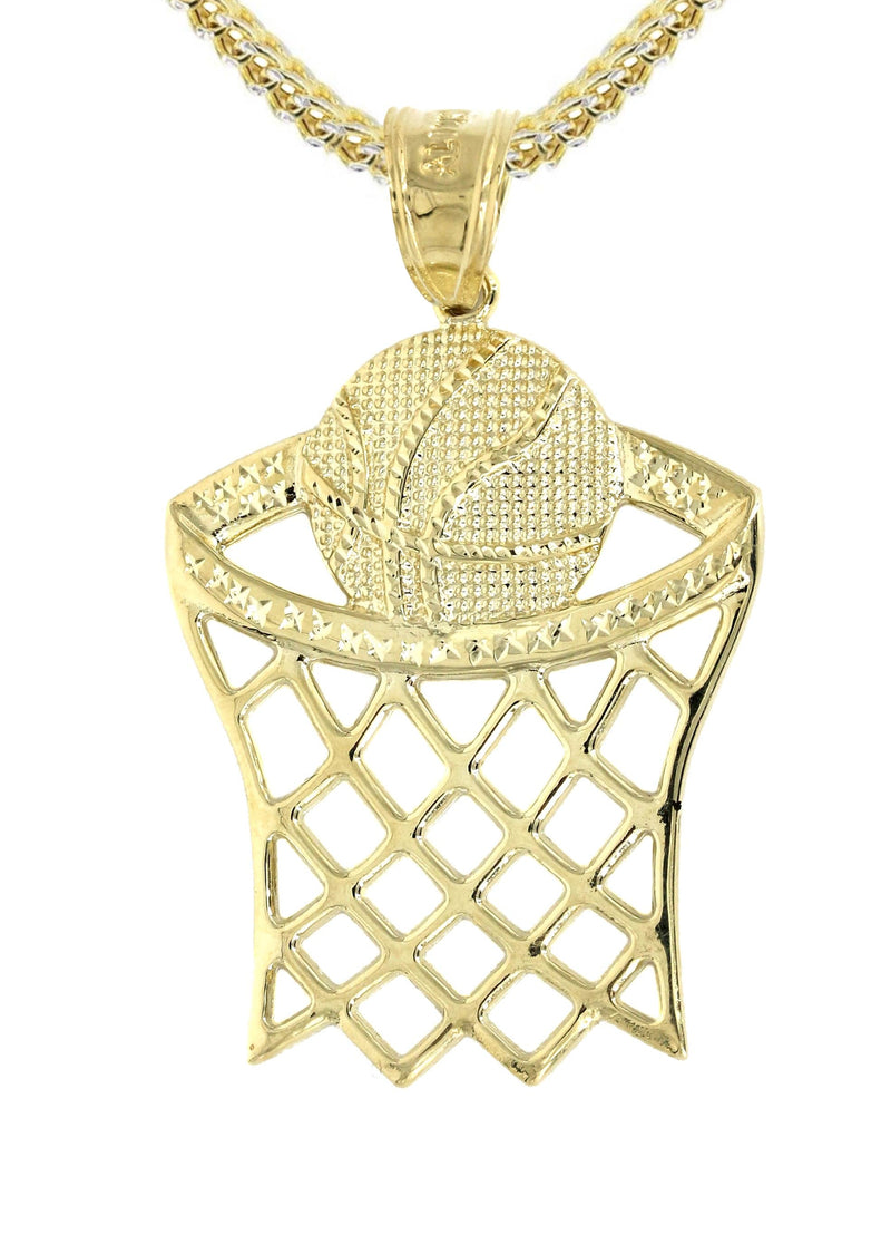 10K Yellow Gold Basketball Necklace | Appx. 14.7 Grams