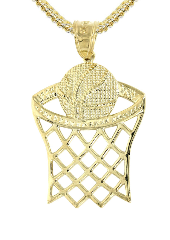 10K Yellow Gold Basketball Necklace | Appx. 14.7 Grams
